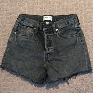 Agolde Charcoal Denim Cutoff Shorts